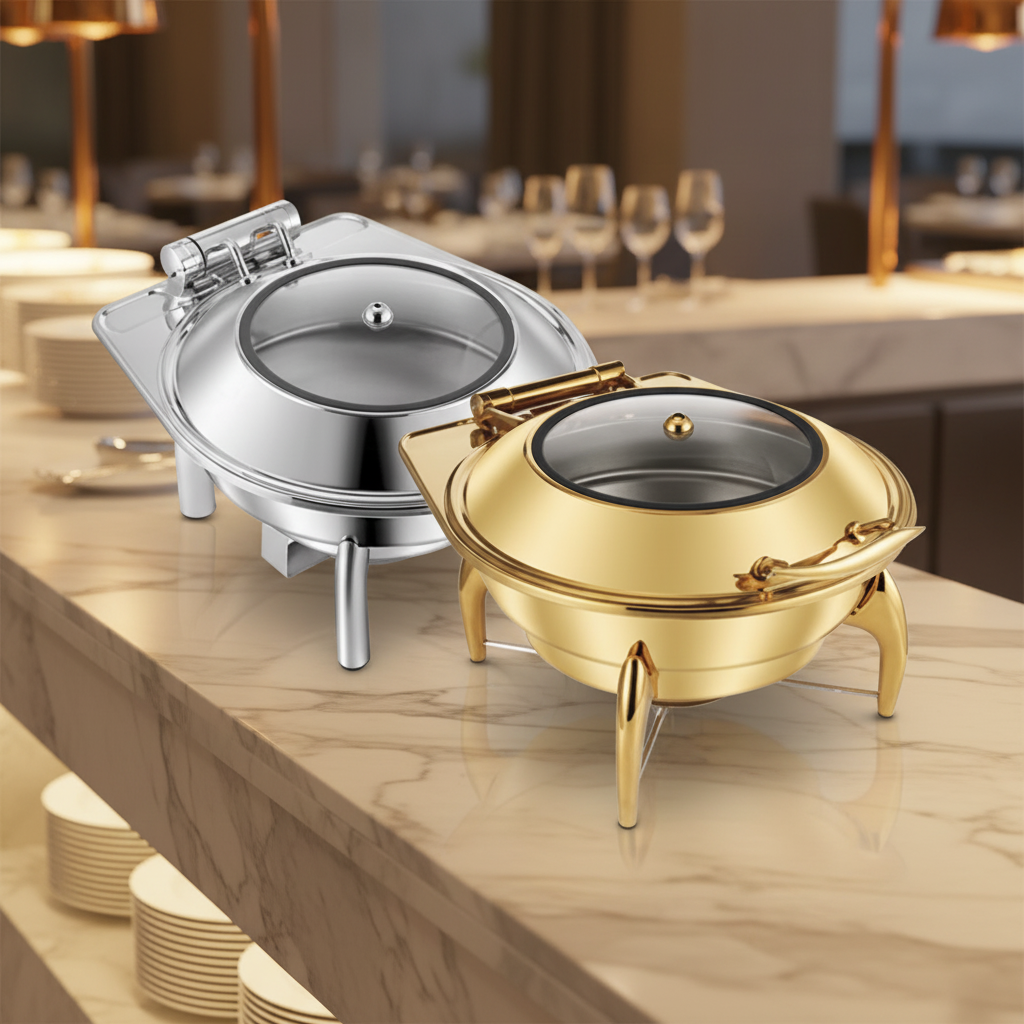Round Flip-Top Buffet Chafer